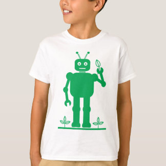 Grün-Bot-Kleid T-Shirt