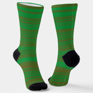 Grün-braun gestreiftes nahtloses Muster Socken