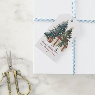 Grün & Braun Weihnachtsbaum Geschenkanhänger