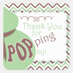 Grün/braunBauchspülung Babydusche Pflegeaufkleber Quadratischer Aufkleber