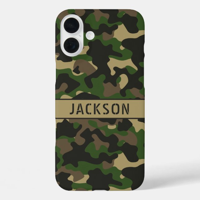 Grün-braune Tarnung Personalisiert Case-Mate iPhone Hülle (Rückseite)