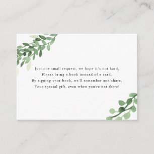 Grün-Bücher für die erste Bibliothek des Babys des Begleitkarte