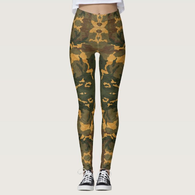 Grün-Camouflage gegrundet... Leggings (Vorderseite)