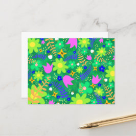 Grün, Chartreuse, Rosa, Paraket Feiertagspostkarte