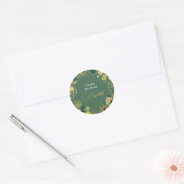 Grün chic Faux Gold Runder Aufkleber