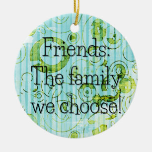 Grün Circle Round-Geschenk-Tag für die Familie aus Keramik Ornament