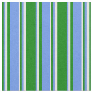 Grün, Cornflower Blau und hellzykfarbene Linien Stoff