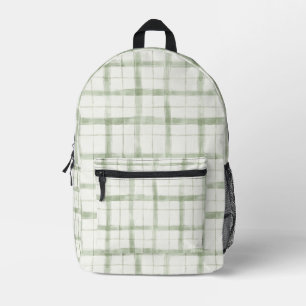 Grün creme karierte Streifen Bedruckter Rucksack