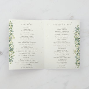 Grün/Creme Schneebeere + Eukalyptus Winterhochzeit Programm