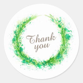 Grün danke Ihnen Hochzeit oder Gelegenheitsaufkleb Runder Aufkleber