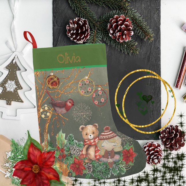 Grün der Kinder Kleiner Weihnachtsstrumpf (Kids green stocking)