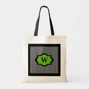 GRÜN DES CHIC-BAG_72 AUF BLACK/WHITE STREIFEN TRAGETASCHE