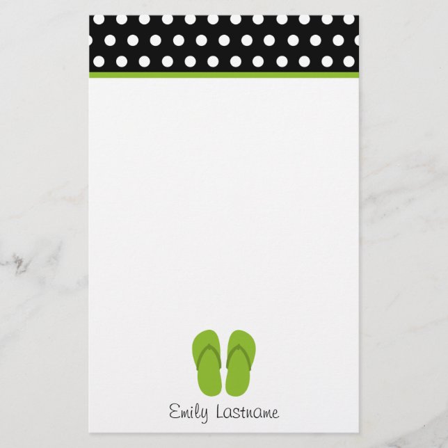 Grün drehen Reinfälle/Schwarzes mit weißen Briefpapier (Vorderseite)