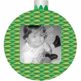 Grün Druckweihnachtsball-Foto-Verzierungs-Rahmen Fotoskulptur Ornament
