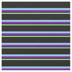 Grün, Dunkelblau, Lila, Lichtblau und Schwarz Stoff