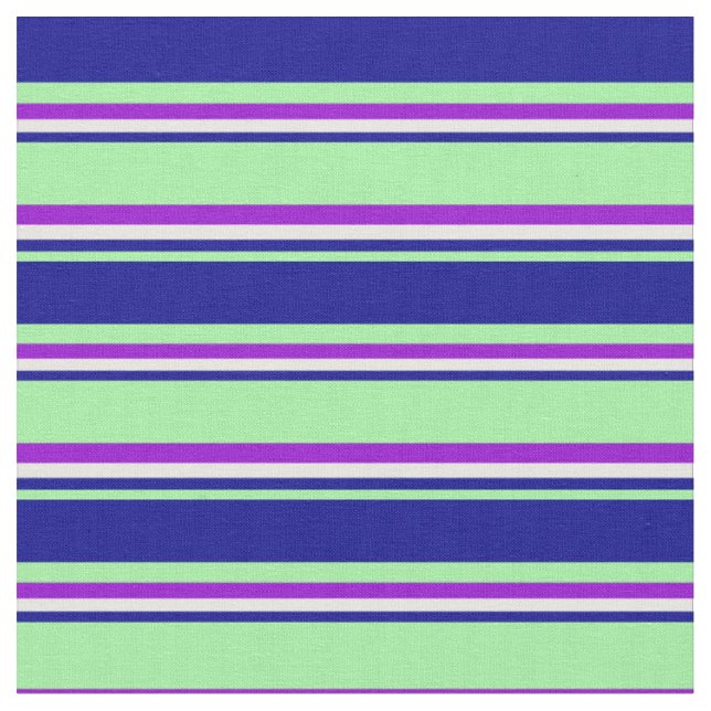 Grün, Dunkelblau, Weiß und dunkle Violette farbig Stoff (Nahaufnahme)