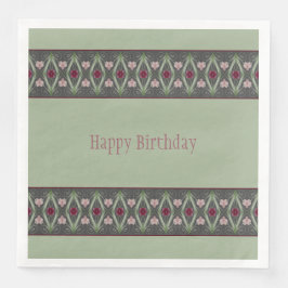 Grün dunkelgrau und rosa Blütenblätter Serviette