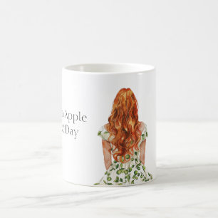 Grün Ein Apfel Pro Tag Rothaarige Kaffeetasse