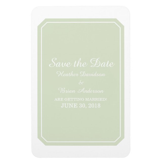 Grün einfach elegant Save the Date Magnet (Vertikal)