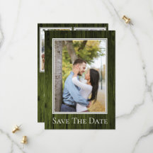 Grün Einfache Rustikale Foto Save The Date
