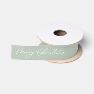 grün elegante Weihnachtsschrift personalisiert rus Satinband