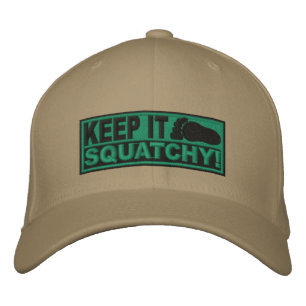 Grün *EMBROIDERED* Behalt It Squatchy! - Bobo Bestickte Baseballkappe