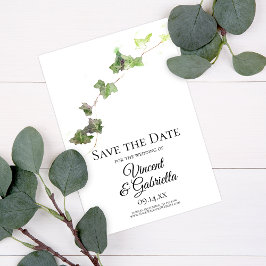 Grün Englisch Ivy Watercolor Hochzeit Speichern Si Save The Date