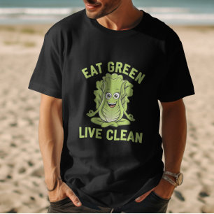 Grün essen, sauber leben T-Shirt