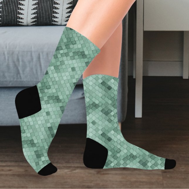 Grün-farbige Diagonal Socken (Von Creator hochgeladen)
