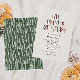 Grün farbige Weihnachten essen Drink und seien Sie Einladung