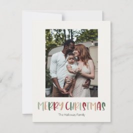 Grün farbige Weihnachtsfeiertage Vertical Single F Feiertagskarte