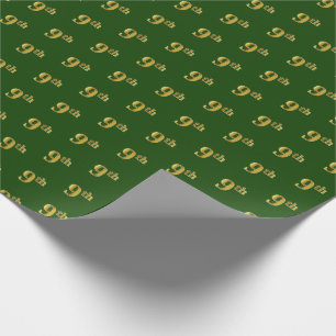Grün, Faux Gold 9. (Neunte) Event-Geschenkpapier Geschenkpapier