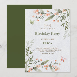 Grün floral  einladung