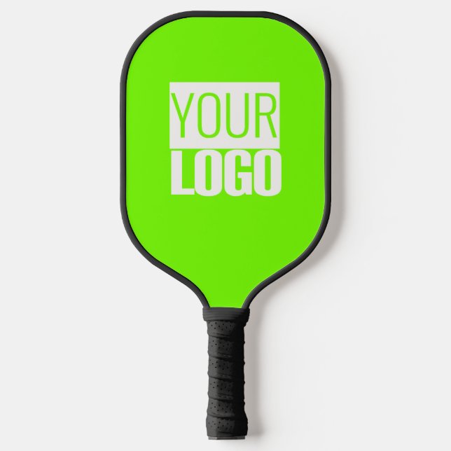 Grün fluoreszieren - Logo hinzufügen Pickleball Schläger (Vorderseite)