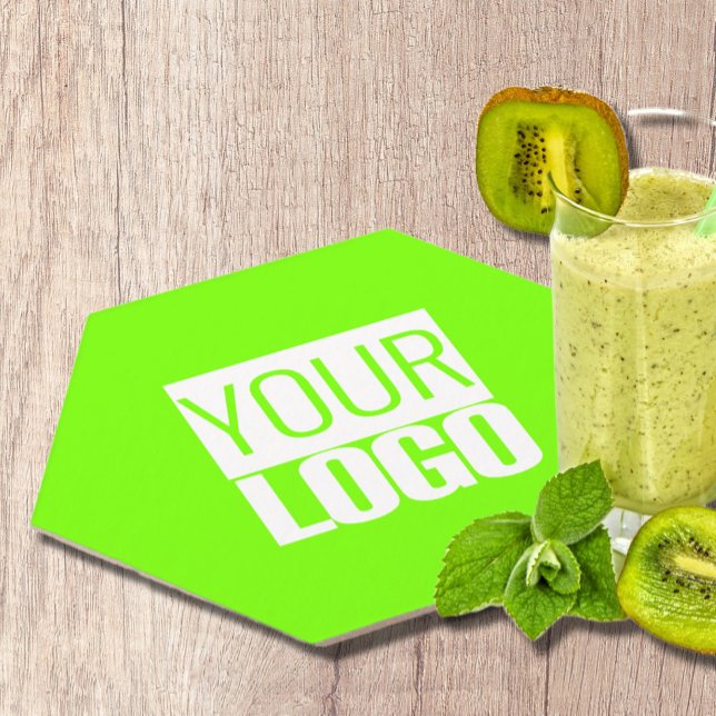 Grün fluoreszieren - Logo hinzufügen Untersetzer (Von Creator hochgeladen)