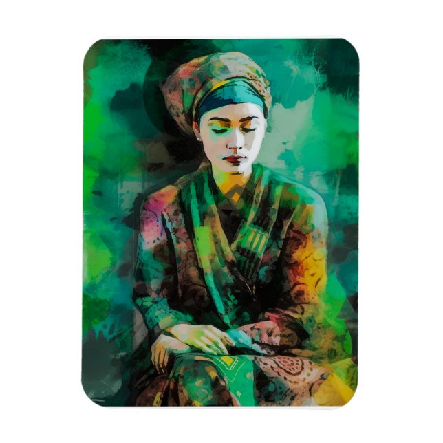 Grün-Frau Magnet (Vertikal)