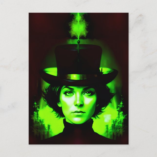 Grün-Frau Postkarte (Vorderseite)