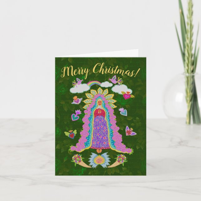 Grün frohe Weihnachten Unsere Lady von Guadalupe (Vorderseite)
