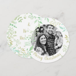 Grün frohe Weihnachts-Weihnachtsgrüße Foto-Karte Einladung