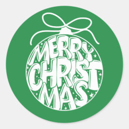 Grün frohe Weihnachtsfeiertage Runder Aufkleber