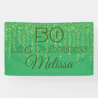 Grün funkelnd 50 und fabelhaftes Geburtstagsbanner Banner
