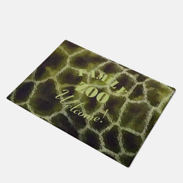 Grün für tierische Olive Fußmatte (Schrägansicht)