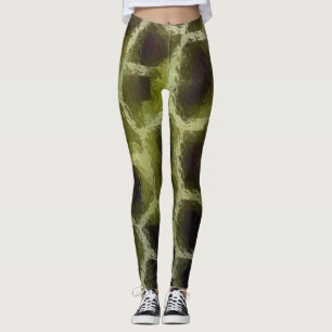 Grün für tierische Olive Leggings