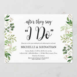 Grün geben Hochzeits-Brunch-Einladungs-Karte Einladung