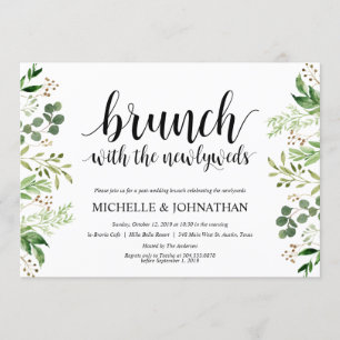 Grün geben Hochzeits-Brunch-Einladungs-Karte Einladung
