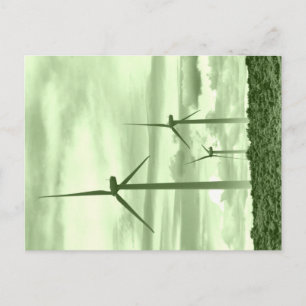 Grün gehen mit Windkraft Postkarte
