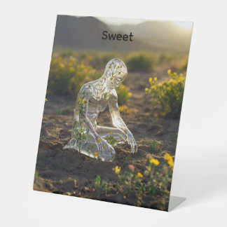 Grün & Gelb Blume & Mann Sockelschild