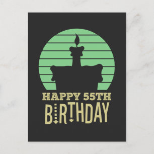grün gelb glücklich 55. Geburtstag Zitat Postkarte