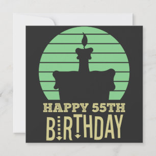 grün gelb glücklich 55. Geburtstag Zitat Save The Date