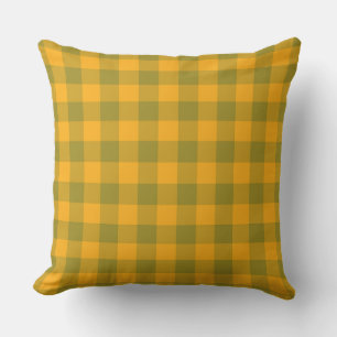 Grün Gelb Kariert Gingham Muster Kissen